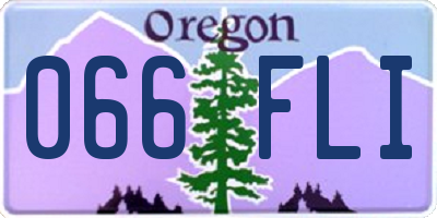 OR license plate 066FLI