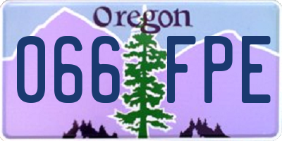 OR license plate 066FPE