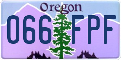 OR license plate 066FPF