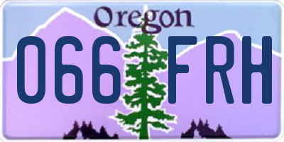 OR license plate 066FRH