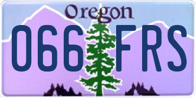 OR license plate 066FRS