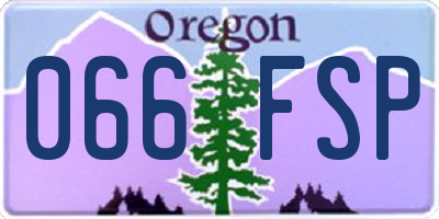 OR license plate 066FSP