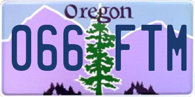 OR license plate 066FTM