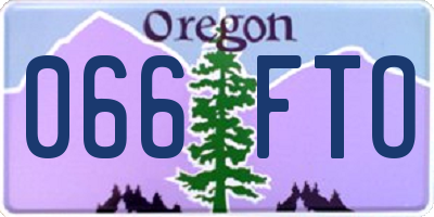 OR license plate 066FTO