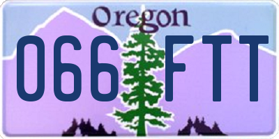 OR license plate 066FTT
