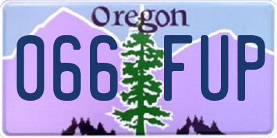 OR license plate 066FUP