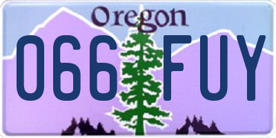 OR license plate 066FUY