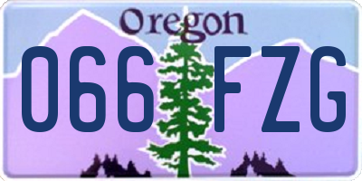 OR license plate 066FZG