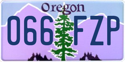 OR license plate 066FZP