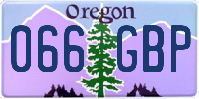 OR license plate 066GBP