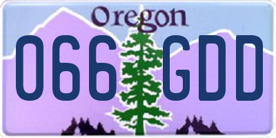 OR license plate 066GDD