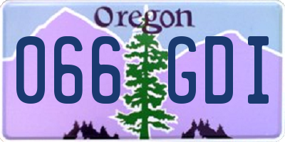 OR license plate 066GDI