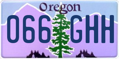 OR license plate 066GHH
