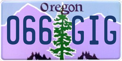 OR license plate 066GIG