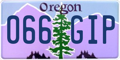 OR license plate 066GIP
