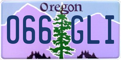 OR license plate 066GLI