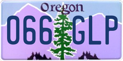 OR license plate 066GLP
