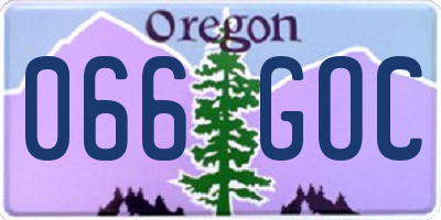 OR license plate 066GOC