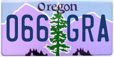 OR license plate 066GRA