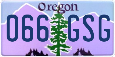 OR license plate 066GSG