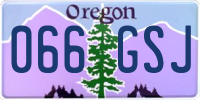 OR license plate 066GSJ