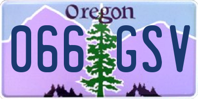 OR license plate 066GSV