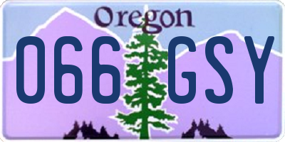 OR license plate 066GSY