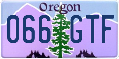 OR license plate 066GTF