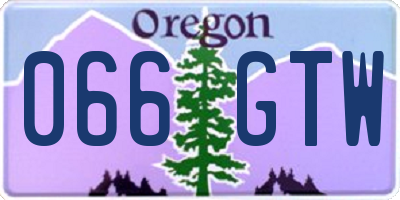 OR license plate 066GTW