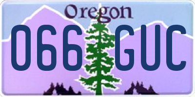 OR license plate 066GUC