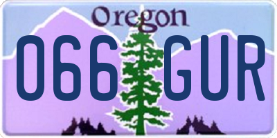 OR license plate 066GUR