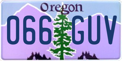 OR license plate 066GUV