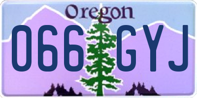 OR license plate 066GYJ