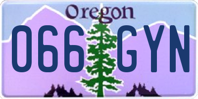 OR license plate 066GYN