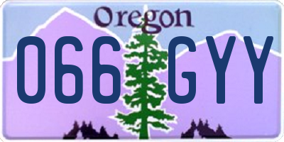 OR license plate 066GYY