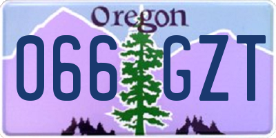 OR license plate 066GZT