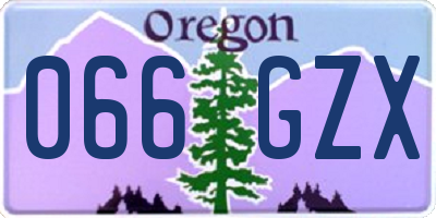 OR license plate 066GZX