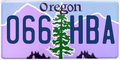 OR license plate 066HBA