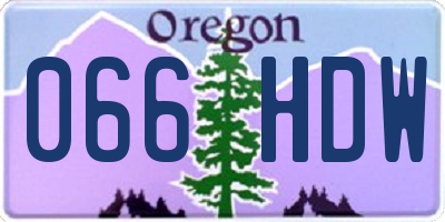 OR license plate 066HDW