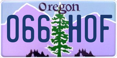 OR license plate 066HOF