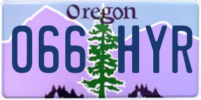 OR license plate 066HYR