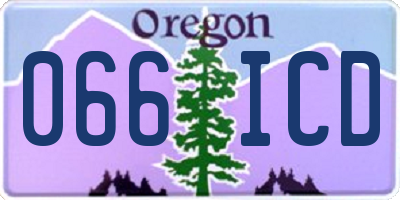 OR license plate 066ICD