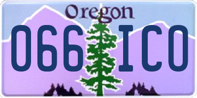 OR license plate 066ICO
