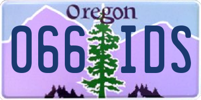 OR license plate 066IDS