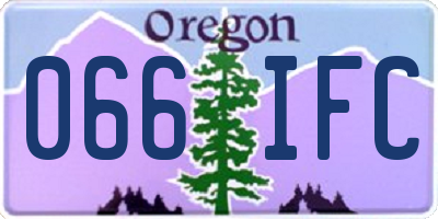 OR license plate 066IFC
