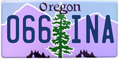 OR license plate 066INA