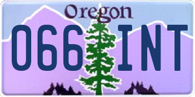OR license plate 066INT