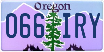 OR license plate 066IRY