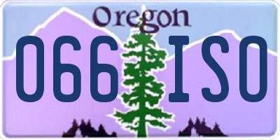 OR license plate 066ISO