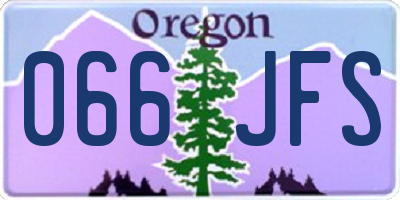OR license plate 066JFS